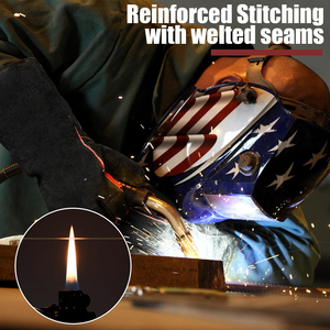 Customized Protective Welding <b>Gloves</b> Red Black Color High Temperature Resistant Outdoor Use <b>Touchscreen</b> for Metal Work - Product Image 4