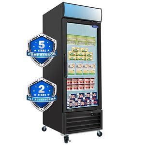 Congélateur commercial ORIKOOL 19,3 pieds cubes avec porte vitrée, panneau supérieur LED, vertical, avec porte battante, vitrine réfrigérée - Product Image 4
