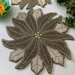 Mantel Individual de Lujo Hecho a Mano con Bordado y Detalles de Cuentas para Comedores Elegantes, Decoración de Bodas, Costura - Product Image 5