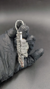 Collier Pendentif Monnaie Intemporel en Moissanite de Luxe, Breloque Montre Iced Out, Bijou Hip Hop Tendance en Argent, Cadeau - Product Image 4