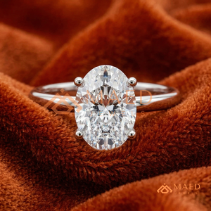 Oval Cut 925 Sterling Silver <b>Ring</b> | Minimalist Solitaire Engagement <b>Ring</b> | High Polish <b>Plain</b> Band Promise <b>Ring</b> for Women - Product Image 1