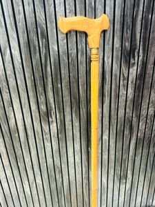 Canne de marche en bois de hêtre avec poignée en hêtre poli, multifonctionnelle, à suspendre au mur - Product Image 6