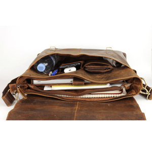 Wholesale Custom Logo Handmade Vintage Canvas Genuine Leather Summer Fashion Button Detail Messenger <b>Bag</b> <b>Laptop</b> Men <b>Briefcase</b> - Product Image 4