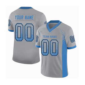 Custom American Football Jersey Men's V-Neck Short Sleeve Gradient Color Sublimated Print Moisture Polyester Sport Apparel - Product Image 3