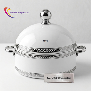 Simple Classic Design Modern Casserole Hot <b>Pot</b> Food Warmer Serving Dish <b>Soup</b> Stock <b>Pot</b> Double Wall Insulated Serveware Tableware - Product Image 4
