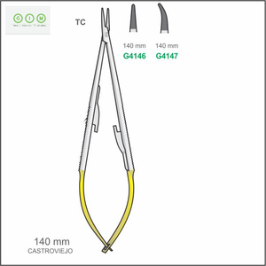 Porte-aiguilles micro en acier inoxydable, instruments chirurgicaux ophtalmiques, forceps de chirurgie oculaire avec inserts TC - Product Image 2