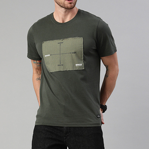 Camiseta de Manga Corta con Cuello Redondo y Corte Regular para Hombre, Logotipo Personalizado OEM, Cómoda para Uso Diario, Algodón Suave, Informal, Venta al por Mayor - Product Image 1