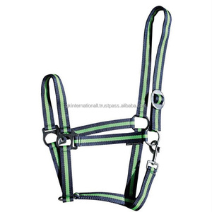 Vente en gros Offres Spéciales équipement de menton réglable pour cheval, entraînement d'équitation multicolore bleu marine citron Nylon collier de tête pour cheval toutes tailles - Product Image 5