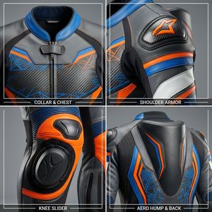 Traje de Motociclismo Profesional para Hombre, Homologado por la CE, Traje de Motocicleta de Cuero Protector, Impermeable, de una Pieza - Product Image 5