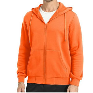 Sweat-shirts d'hiver personnalisables pour hommes, coupe oversize, unis, zippés, en polyester/coton, avec impression en relief - Product Image 2