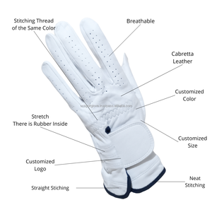 Gant de golf en peau de mouton véritable avec logo personnalisé de haute qualité pour hommes femmes cuir respirant/Cabretta équipement de sport main gauche EOM - Product Image 5