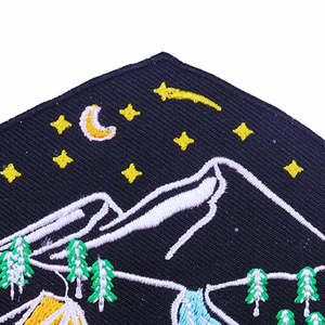 OEM Handmade Embroidery Patch Custom Logo Iron On Clothing <b>Badge</b> with Full Woven Fabric Design - Product Image 2