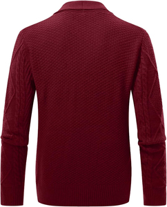 Cárdigan de punto grueso para hombre y mujer, cuello en V, manga larga, con botones, con bolsillos, ropa de abrigo informal para invierno - Product Image 2