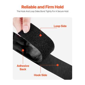 Nastro Adesivo a Doppia Faccia in Nylon Resistente da 4,5 m x 2, Nastro Adesivo con Gancio e Anello da 5 m x 0,29 m, Rotolo Adesivo Resistente - Product Image 2