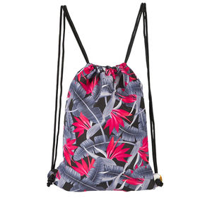 Sac à dos de sport de voyage écologique de haute qualité en gros, imprimé par sublimation, avec cordon de serrage, logo personnalisé, en tissu polyester imperméable - Product Image 1