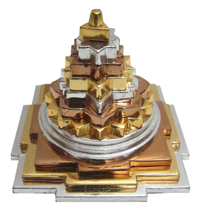 Statue de la Pyramide Shree Yantra de Meru, finition métallique dorée, décoration spirituelle pour la maison, ornement d'autel de méditation, cadeau - Product Image 5