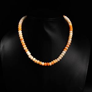 Collar de cuentas de ópalo naranja natural con tonalidades de caramelo, de 7-9 mm, ajustable, joyería de piedras preciosas para hombres y mujeres, precio al por mayor. - Product Image 6