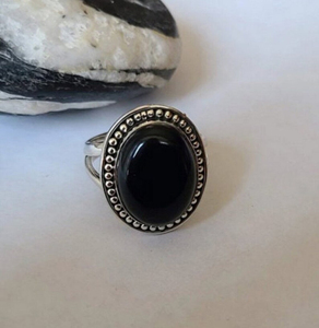 Black Onyx <b>Ring</b> for <b>Men</b> & Women Natural Black Onyx Gemstone <b>Ring</b> 925 Silver Protection Stone <b>Ring</b> - Product Image 4