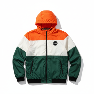 Wholesale Mens Custom Lightweight <b>Waterproof</b> Color Block Hooded Windbreaker <b>Jacket</b> Streetwear Windproof Outdoor Sportswear Coat - Product Image 1