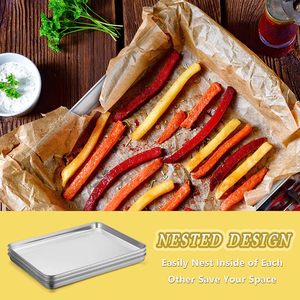 Metal Best Selling Stainless Steel Baking Tray Cooling Rack for Oven <b>BBQ</b> Serving Deep Shallow <b>Pan</b> Roasting Tray - Product Image 2