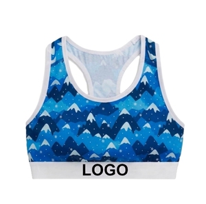 Soutien-gorge de sport pour femme imprimé, respirant, maintien moyen, haut de yoga, logo imprimé par sublimation sur le bas, qualité supérieure - Product Image 3