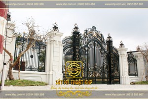 Puerta de Villa de Hierro Forjado a Mano KHP, Diseño de Doble Puerta, Patrones Intrincados, Acabado con Recubrimiento en Polvo, Fácil Montaje, Estilo Moderno - Product Image 6