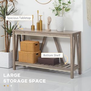 Consolle Rustica Stile Fattoria con Ripiano Grigio, in Legno Massello, Design Minimalista, Ideale per Ingresso e Hotel - Product Image 4