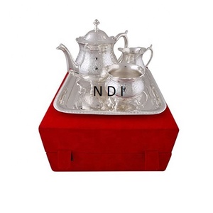 Nickelé Finition En Laiton Massif En Métal Thé Café Pot De Service À La Main Conception Pour Hôtel Restaurant Restauration Utiliser Service À Thé En Métal - Product Image 3