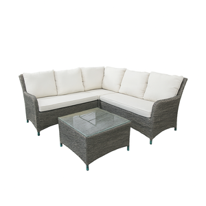 Ensemble canapé extérieur traditionnel personnalisé avec table en verre pour patio, jardin, villa ou station de vacances - Product Image 3