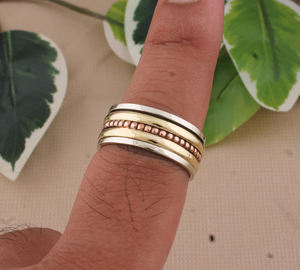 เครื่องประดับทำมือสำหรับผู้หญิง คลาสสิก ทำจากเงินแท้ ทองแดง ทองเหลือง ผสมโลหะสองสี ขายส่ง - Product Image 2