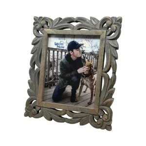 Cadre photo en bois élégant fait main, incassable, écologique, résistant aux UV, pour présentation sur table, cadeaux d'anniversaire, de mariage - Product Image 1