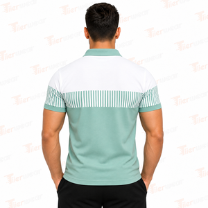 Chemise polo de golf pour homme, 230 GSM, coton et élasthanne, tissu extensible, vêtements de performance, fournisseur OEM, chemises polo pour homme en vente - Product Image 3
