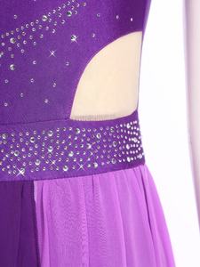 Robe de danse lyrique pour femmes, justaucorps, costume de danse moderne et contemporaine, pour spectacles, robes de danse de salon de luxe - Product Image 5