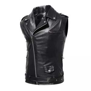 Chaleco de Cuero Genuino Transpirable para Hombre, Cuello Camisero, Impermeable, Servicio OEM, Personalizable, Ropa Exterior de Alta Calidad - Product Image 2