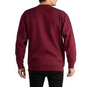 Sweat-shirt OEM de haute qualité pour homme, col rond, en molleton épais, 100% coton, couleur bordeaux, décontracté - Product Image 2