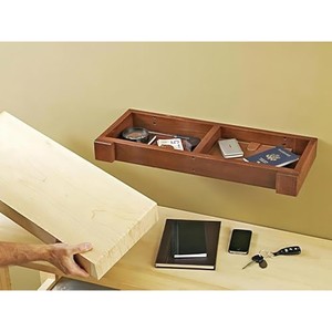 Sheesham Wood Floating Shelf Hidden <b>Storage</b> Compartment Wholesale India - Product Image 3