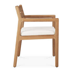 Chaise de salle à manger moderne, écologique et durable, structure en teck massif, couleur naturelle, imperméable, utilisation en appartement, en extérieur ou en intérieur, meubles - Product Image 3