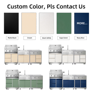 Kabinet Dapur Luar Ruangan Baja Anti Karat Bersertifikasi CE, Anti Jamur, Warna-Warna Sejuk untuk Dapur Modular Luar Ruangan di Halaman Belakang - Product Image 2