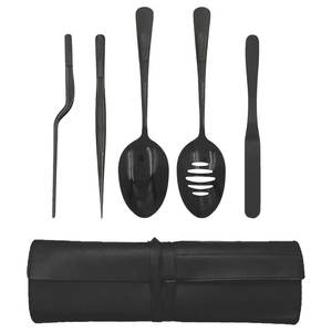 Kit de cuisine professionnel 5 pièces en acier inoxydable noir pour chef, outils de platsage, fournisseur au Pakistan, meilleure qualité, prix abordable - Product Image 1