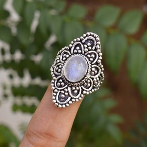 แหวนมูนสโตนเงินแท้ 925 แหวนทำมือสำหรับเธอ - Product Image 3