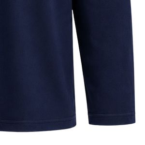 <b>Navy</b> Blue JJ Logo Embroidered Long Sleeve Shirt Crew Neck Lightweight Casual <b>Top</b> with Ribbed Cuffs for Team and Everyday Apparel - Product Image 6