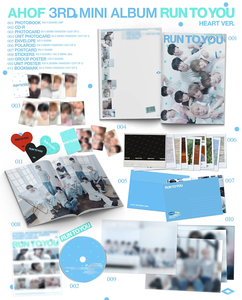AHOF RUN YOU 3er Mini Álbum [Versión HEART] Photobook, CD, Photocard, Set de Postales, Stickers, Póster, Música K-Pop Coreana - Product Image 2