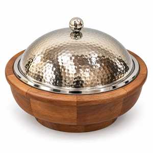 Cazuelas de madera hechas a mano con tapa de acero, estilo moderno, para calentar comida de Oriente Medio. - Product Image 6