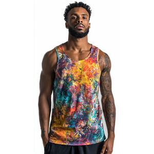 OEM <b>Men's</b> Workout Sublimation Tank Tops Fitness Wear Printed <b>Singlet</b> Vest <b>Men</b> Summer Relax Fit Workout Sublimated Vest <b>Men's</b> - Product Image 3