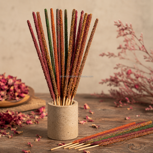 Incienso de Flores Secas de 9 Pulgadas de la Mejor Calidad, Varillas de Incienso Aromáticas Premium, Agarbatti de Madera de Bambú, Precio de Fábrica al por Mayor, Hecho en India - Product Image 4
