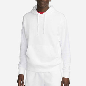 Sudadera con Capucha Unisex Blanca, Corte Regular, Felpa de Algodón, Color Sólido Informal, Diseño con Bolsillos, Ropa de Otoño - Product Image 1