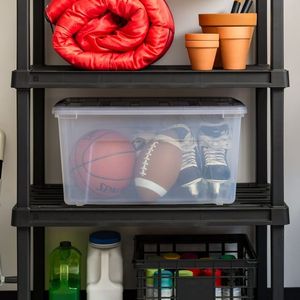 72 Qt. (18 Gal.) Stack & Pull scatola di plastica trasparente con fibbie grigie per organizzazione e convenienza - Product Image 2