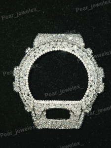 Iced Out <b>Watch</b> Bezel With Round Brilliant Cut Moissanite Stones 6900 Series Upgrade - Product Image 1