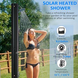 Doccia Solare da Esterno Nera da 9,2 Galloni per Piscina e Patio con Testina Girevole - Product Image 4