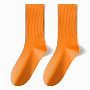 Chaussettes unisexes décontractées de couleur unie, côtelées, en coton doux et respirant, mi-mollet, pour le sport quotidien, antibactériennes, sans couture, pour hommes et femmes - Product Image 5